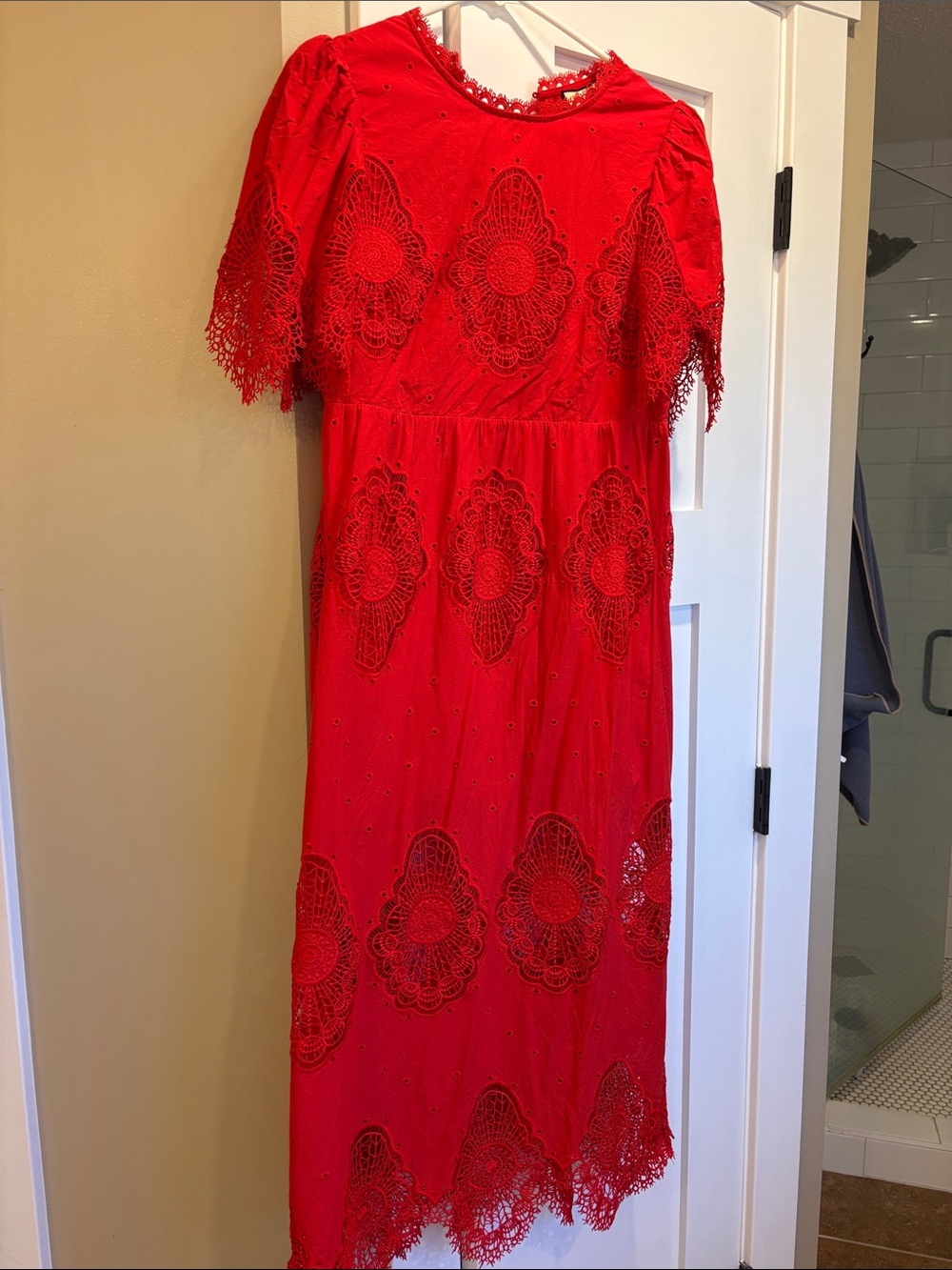 Tuckernuck Red Lace Midi Dress
